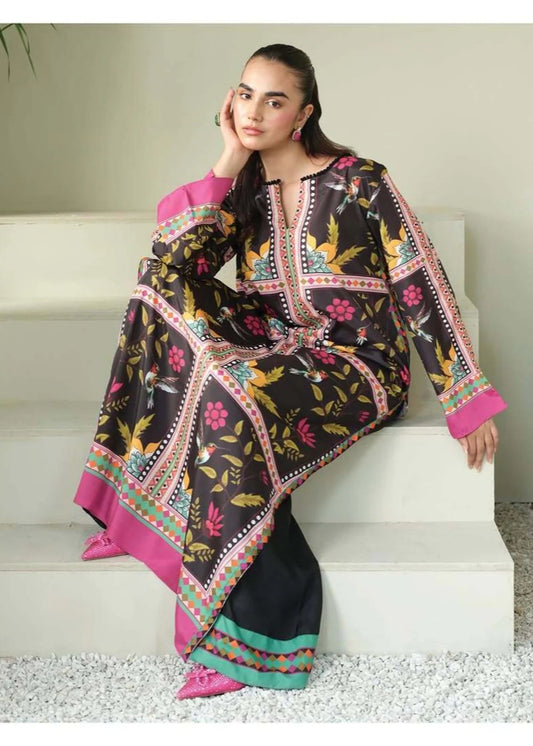 Black flower digital coord-set