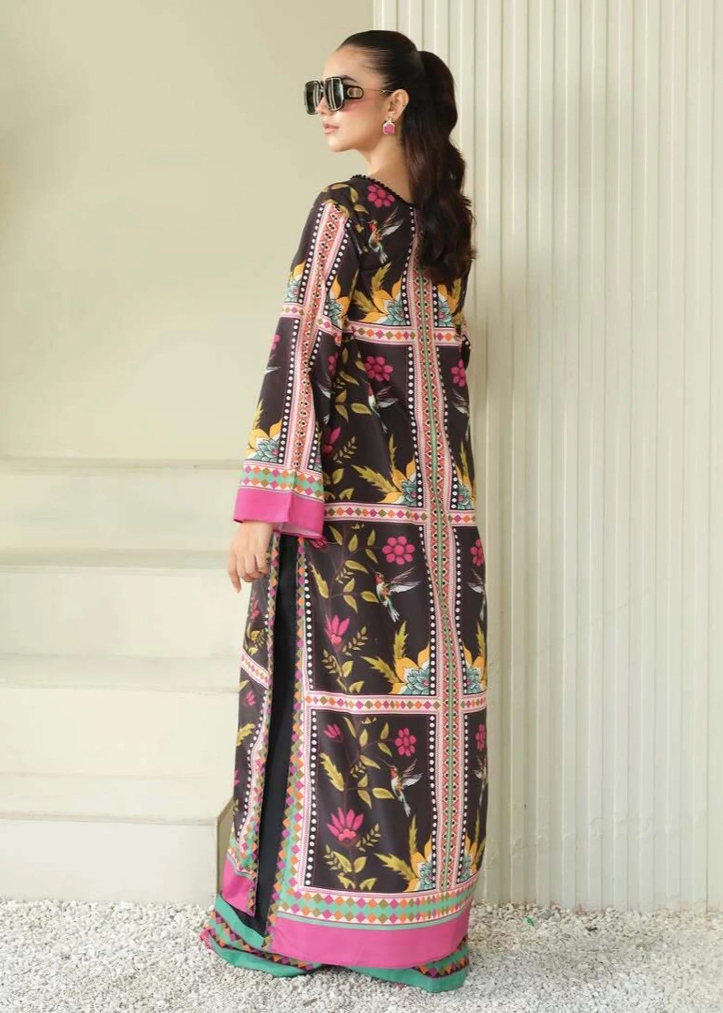 Black flower digital coord-set